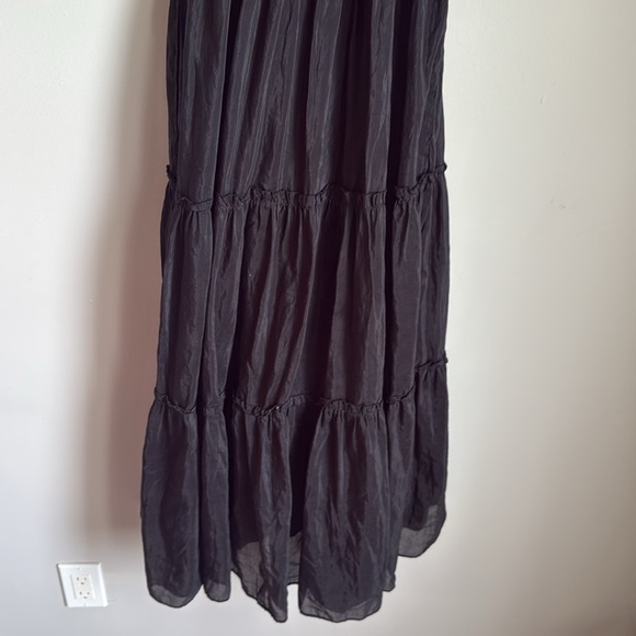 Antonio Melani Black Rosalia Tiered Puff Sleeve Silk Peasant Dress small - Picture 10 of 13